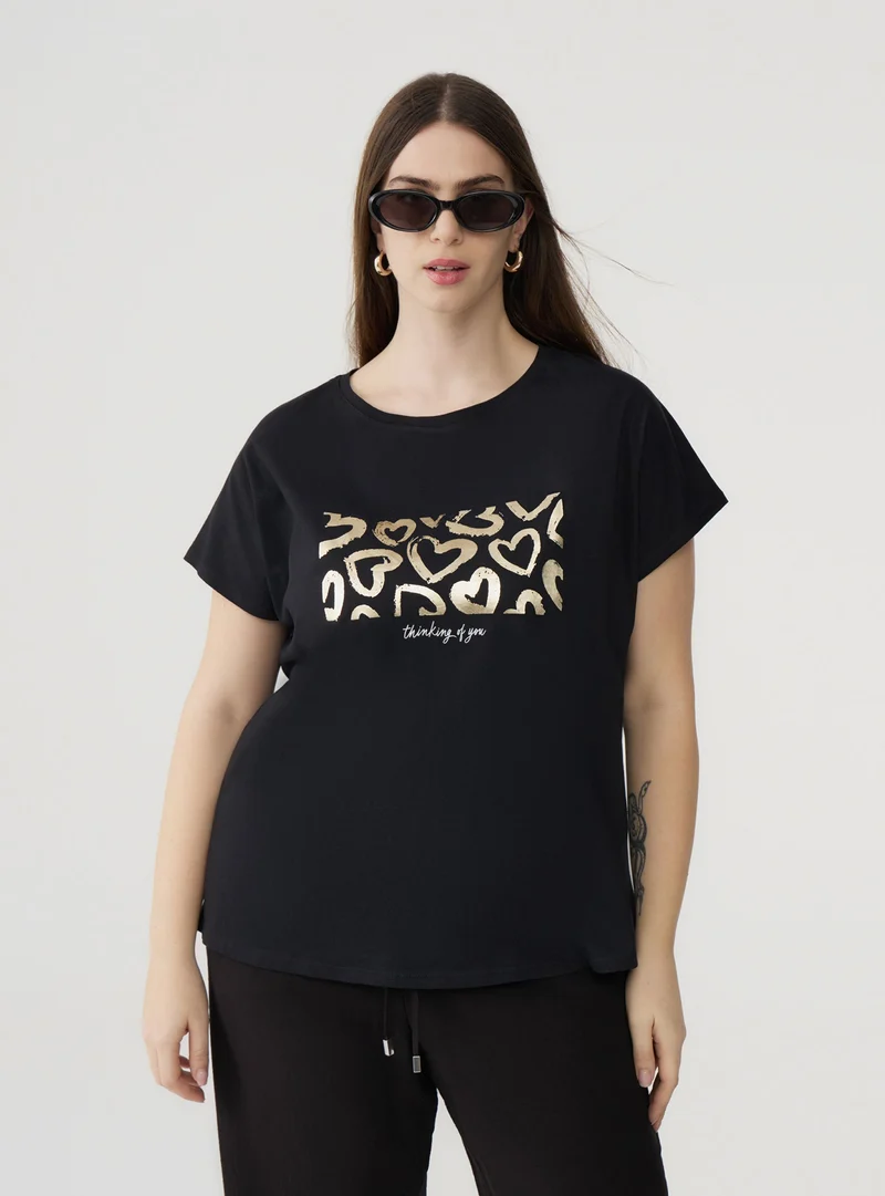 T-shirt con stampa laminata