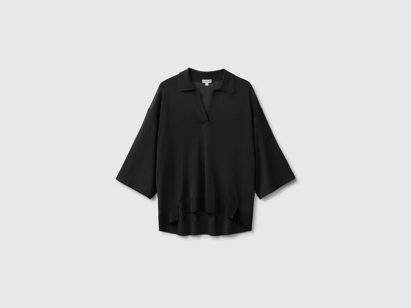 Polo in maglia di misto viscosa di bamboo