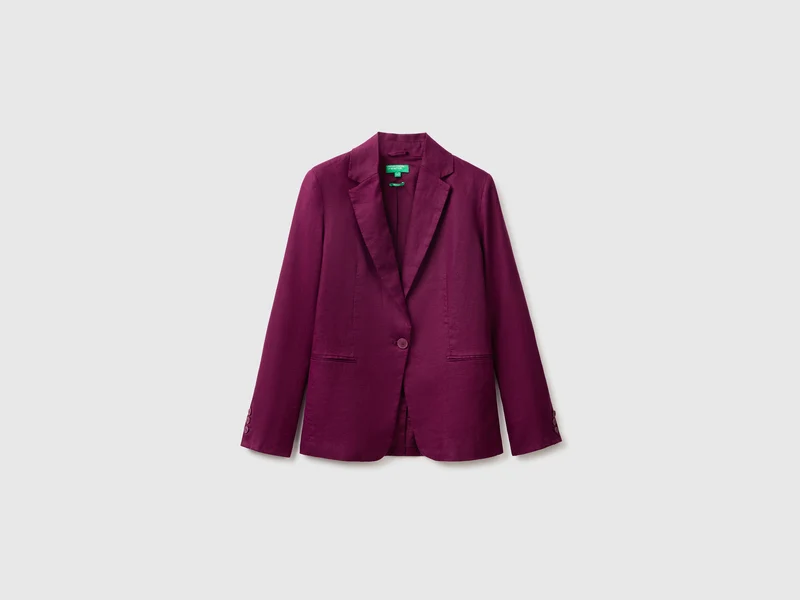 Blazer monopetto in puro lino