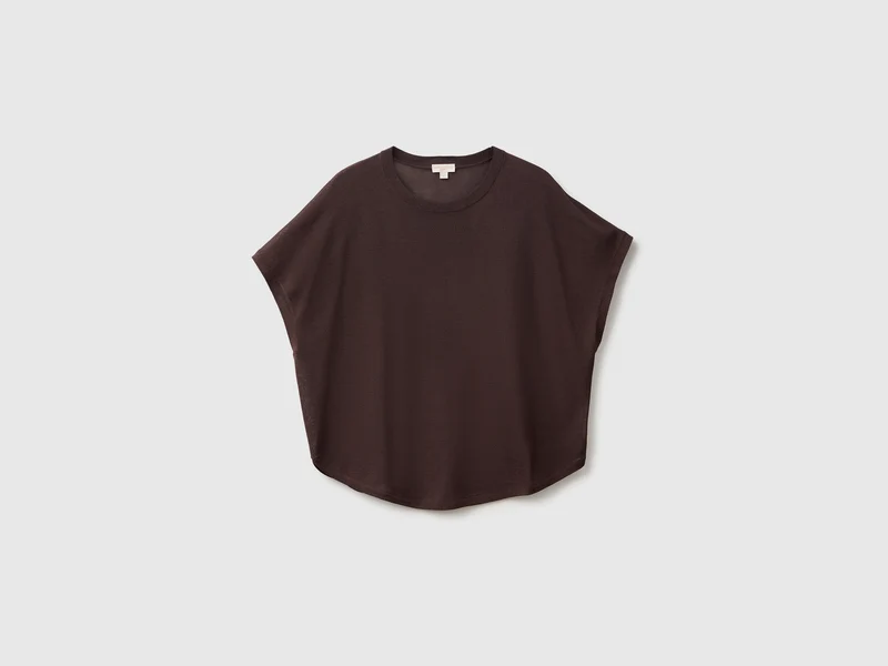 Maglia smanicata in misto viscosa di bamboo