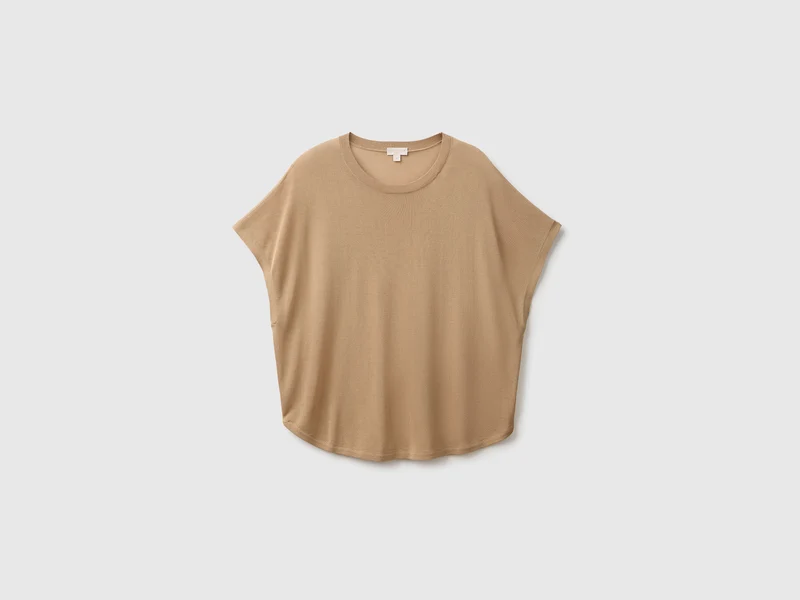 Maglia smanicata in misto viscosa di bamboo