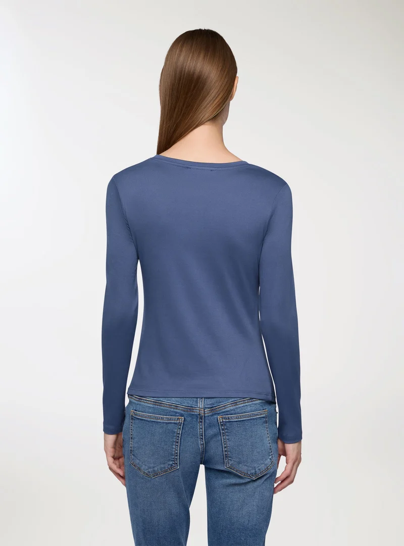 T-shirt basic tessuto caldo