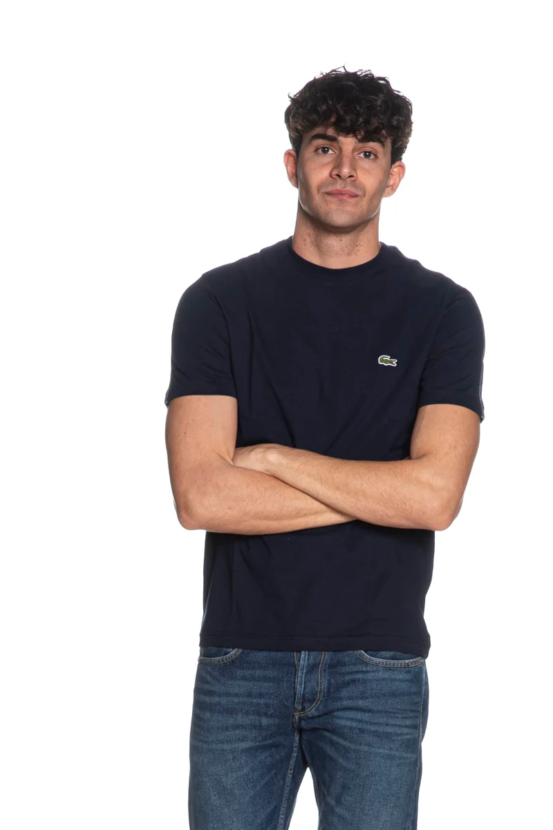 T Shirt Lacoste Th0888 Da Uomo Blu Navy