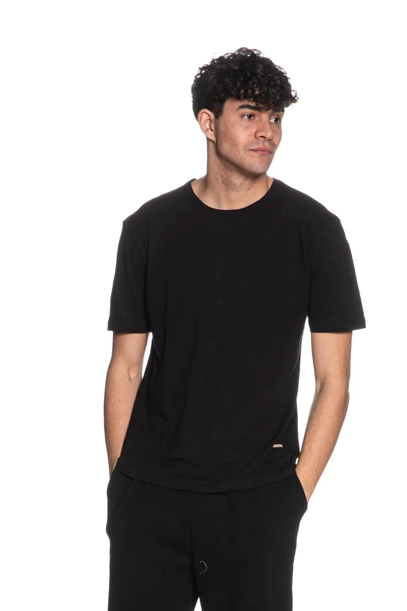 T Shirt Gianni Lupo Turned Edge Ss Da Uomo Nera