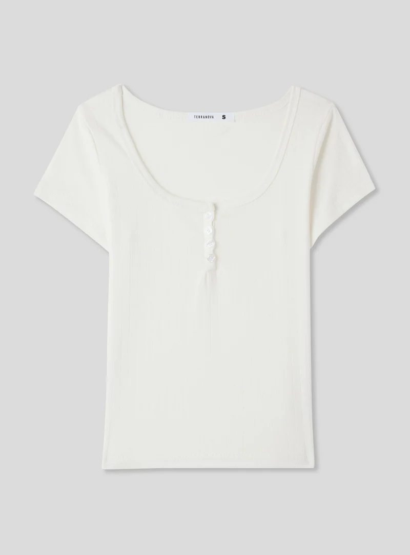 T-shirt serafino crop