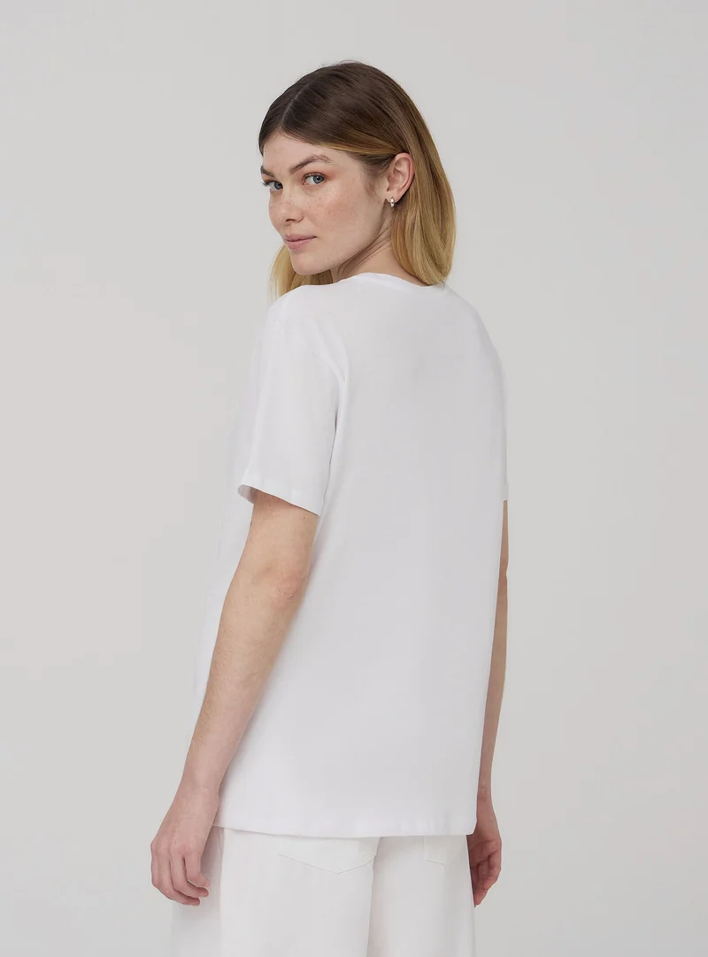 T-shirt ampia con stampa floreale