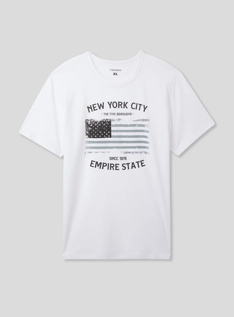 T-shirt stampa bandiera americana
