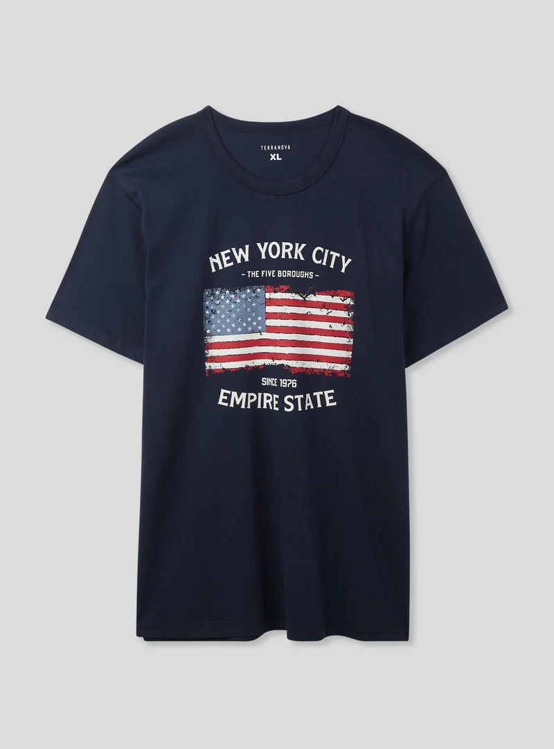 T-shirt stampa bandiera americana