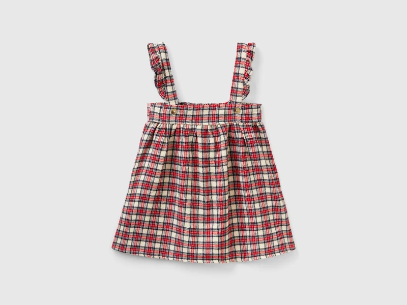 Vestito a quadri con rouches