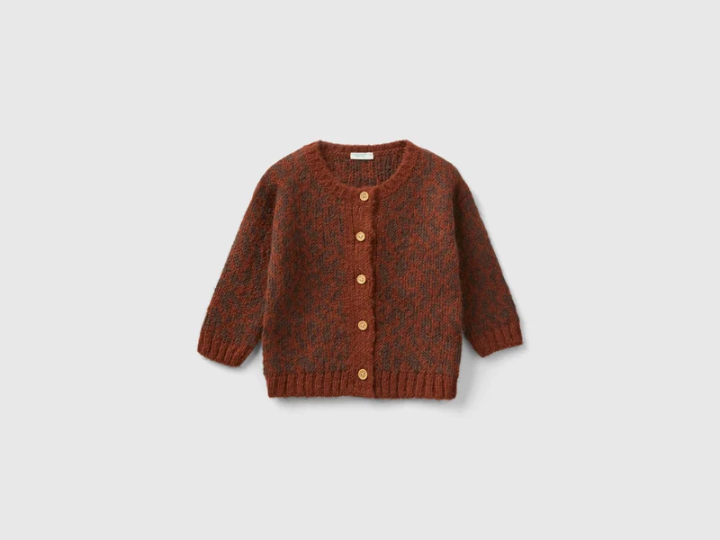 Cardigan jacquard animalier