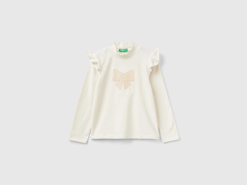 T-shirt lupetto con rouches
