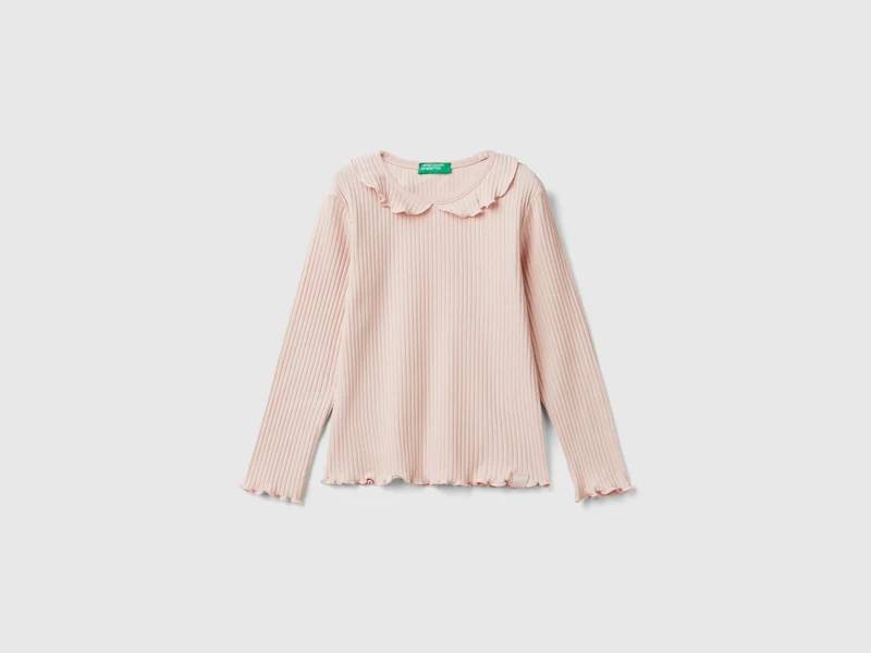 T-shirt con colletto a manica lunga