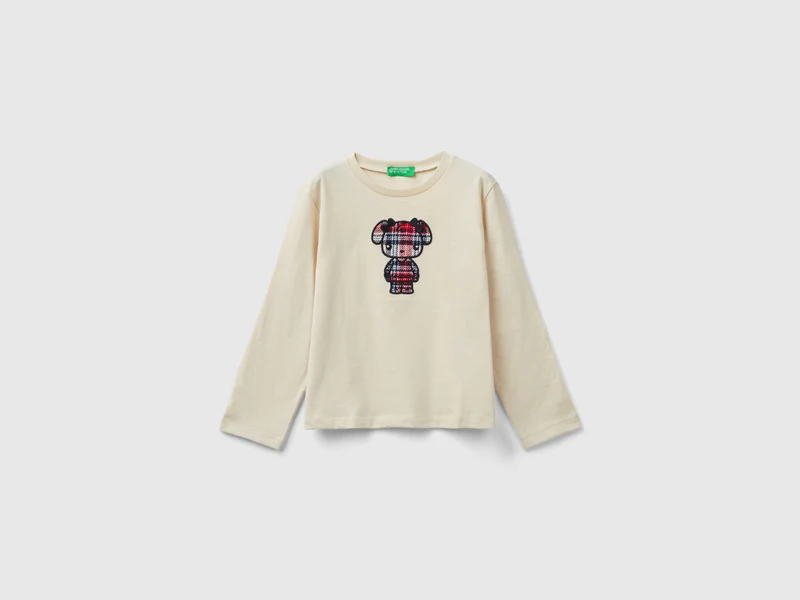 T-shirt con ricamo animaletto