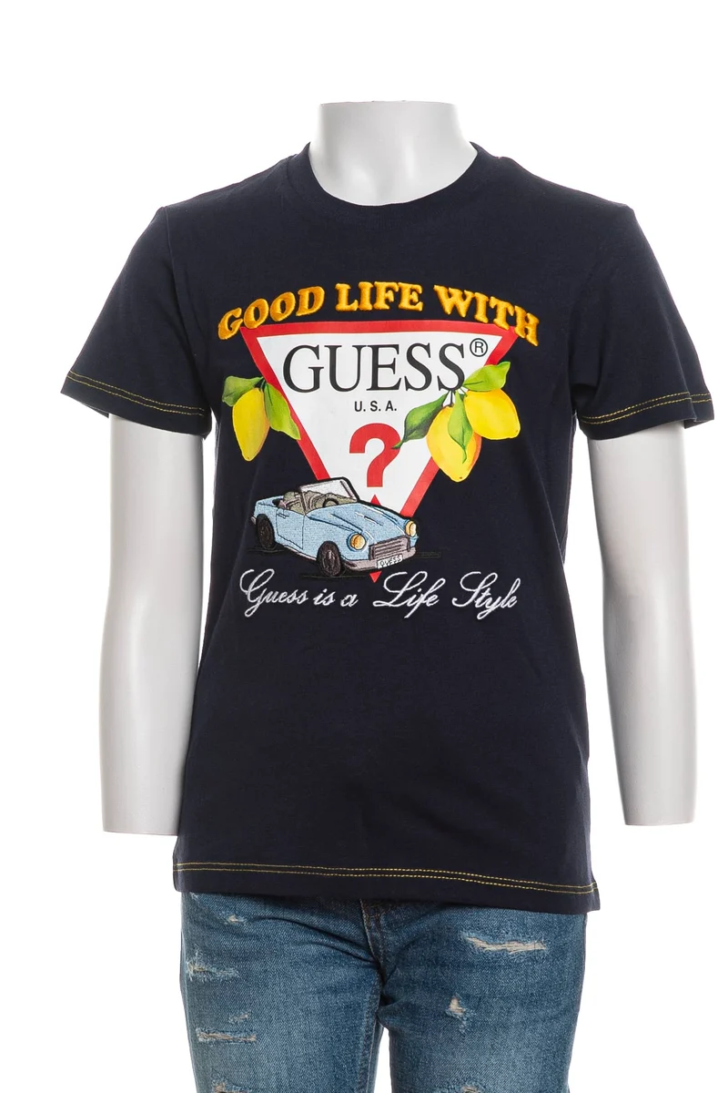 T Shirt Guess Sailing Boat Ss Tee Da Bambino Blu Navy