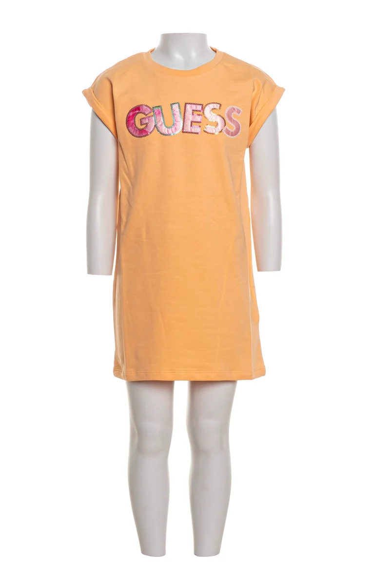 Abito Guess Embro Baby Terry Da Bambina Arancione Albicocca