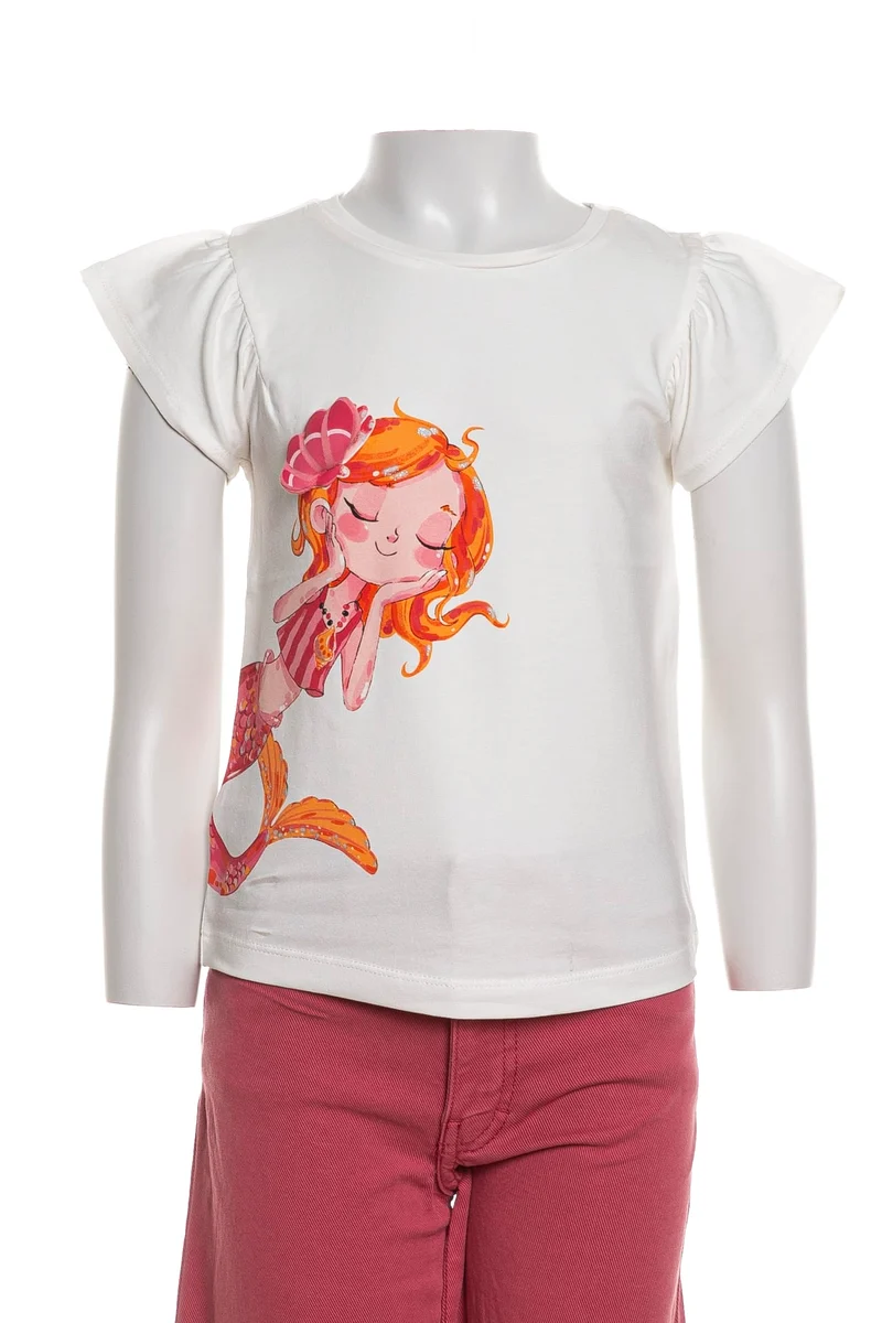 T Shirt Mayoral Little Mermaid Da Bambina Bianca