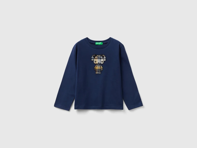 T-shirt con ricamo animaletto