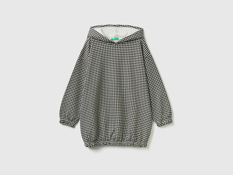 Felpa pied de poule con cappuccio