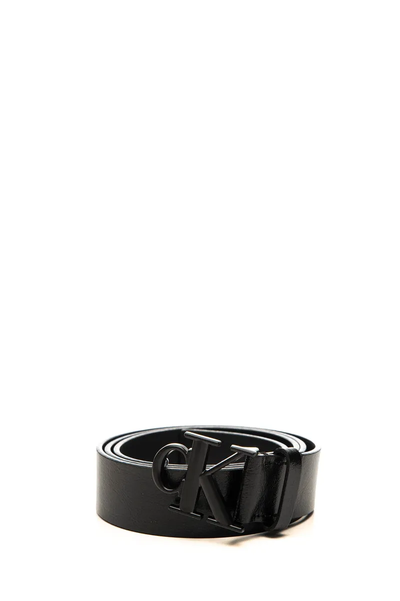 Cinta Calvin Klein Ck Buckle Tumbled Black 35 Da Uomo Nera In Pelle