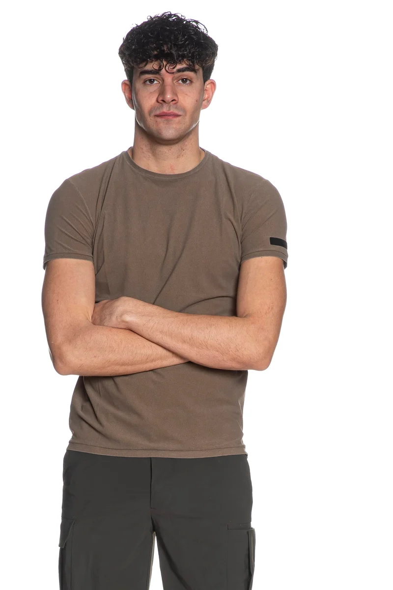 T Shirt R.R.D. Techno Wash Pq Shirty Da Uomo Fango Melange
