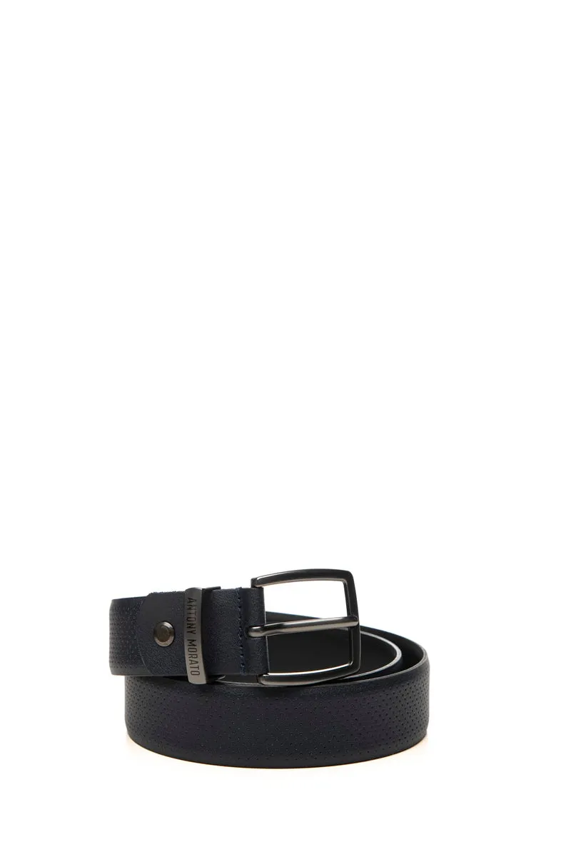Cinta Antony Morato Lth Belt 3 Kids Da Bambino Blu Inchiostro In Pelle