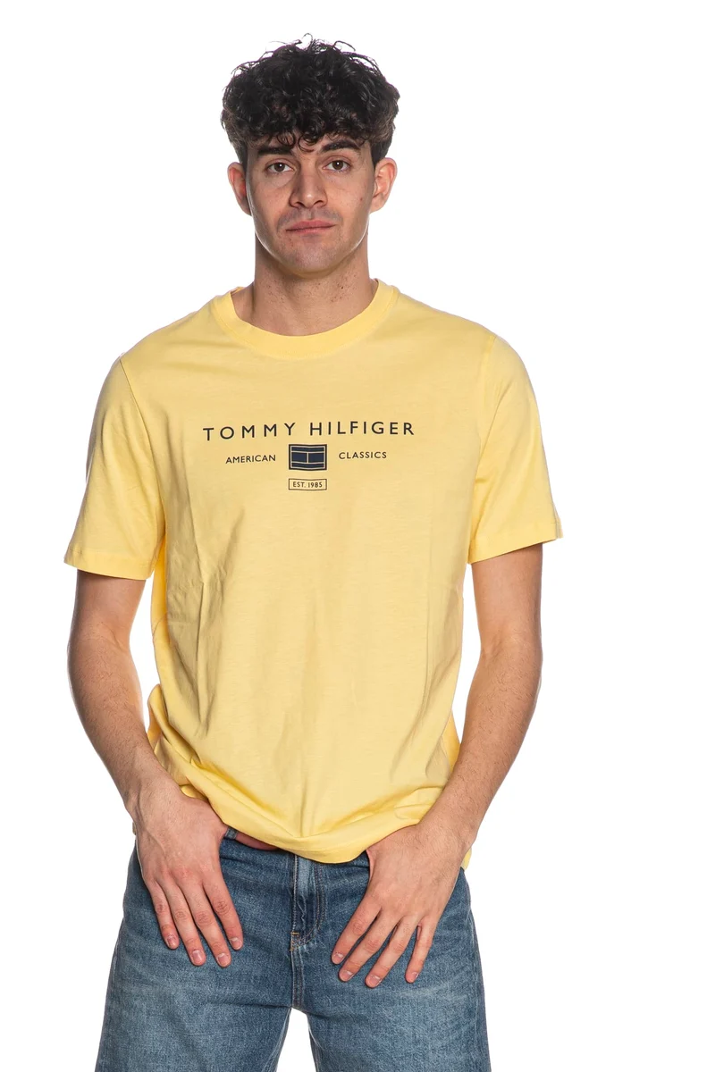 T Shirt Tommy Hilfiger Brand Love Da Uomo Giallo Limone