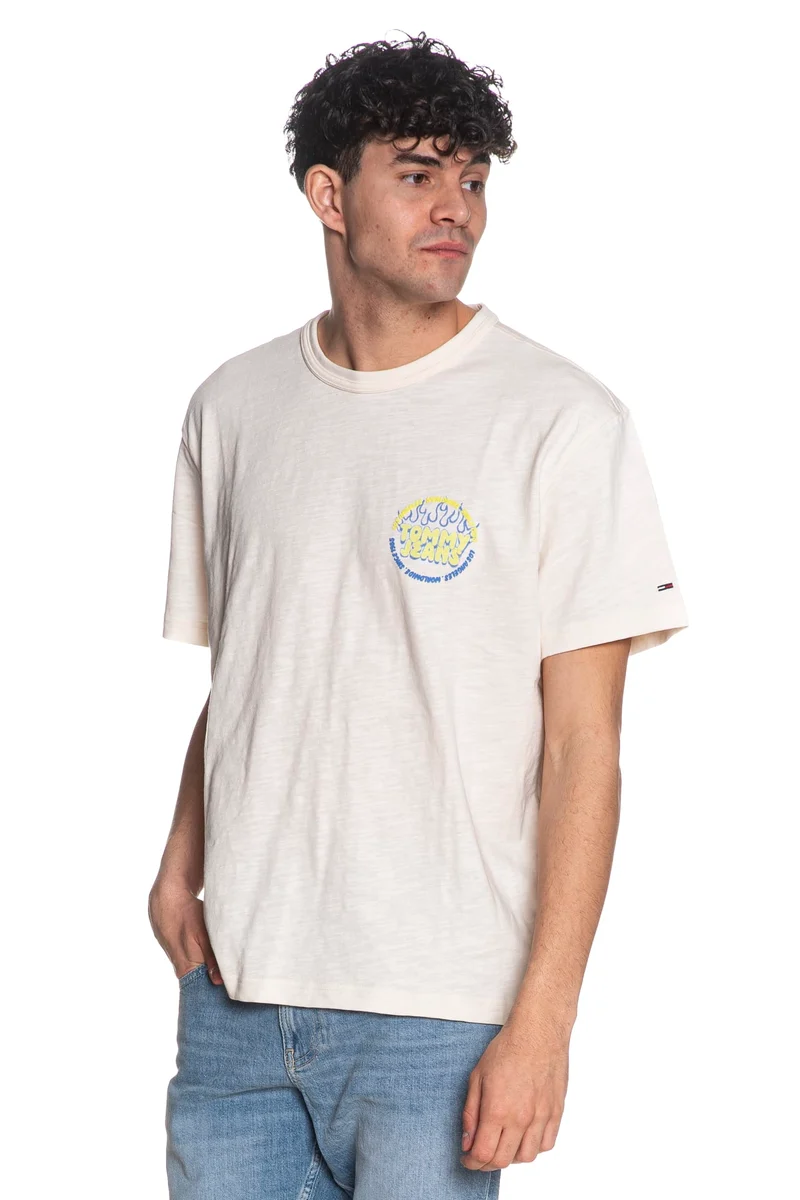 T Shirt Tommy Hilfiger Rlx Bubble Flame Tee Da Uomo Avorio