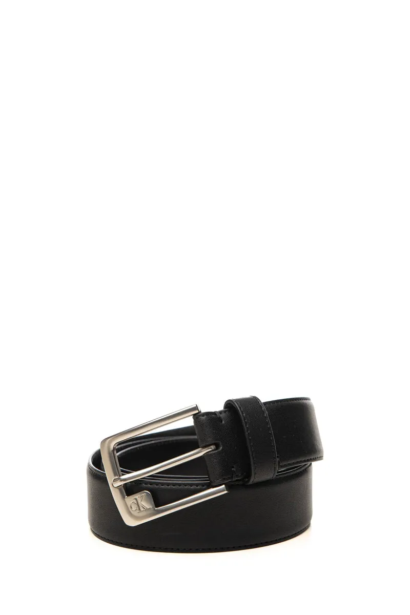 Cinta Calvin Klein Ss Mono Frame Buckle 35 Da Uomo Nera In Pelle
