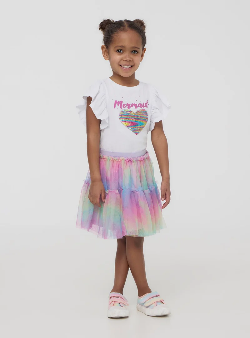T-shirt con paillettes e glitter