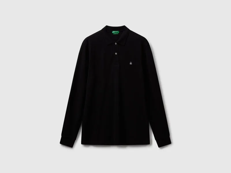 Polo a manica lunga in cotone