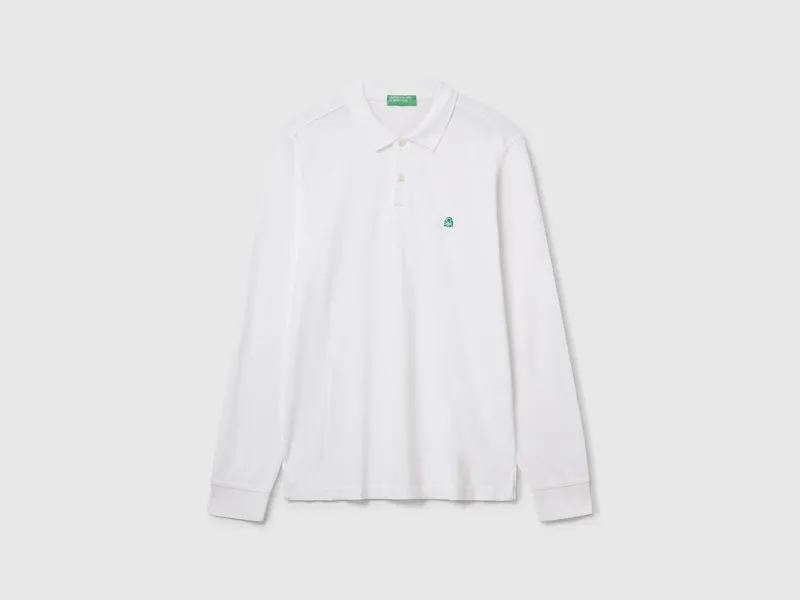 Polo a manica lunga in cotone