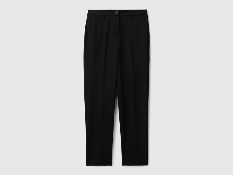 Pantaloni gamba dritta in misto viscosa stretch