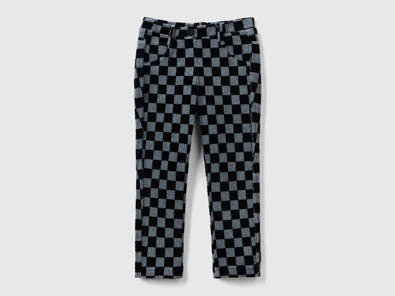 Jeggings neri con stampa scacchi