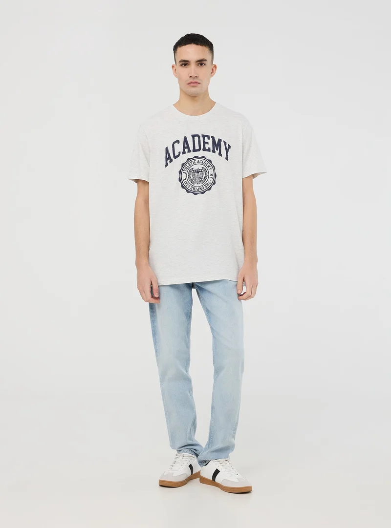 T-shirt con stampa stile college