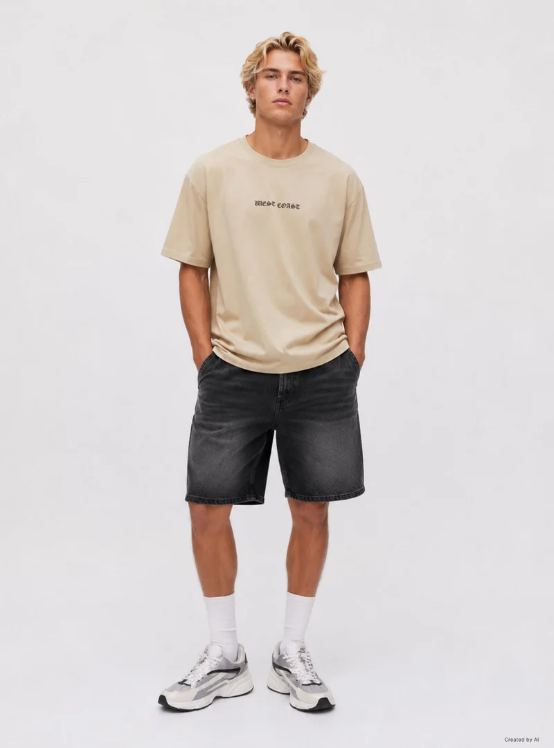 T-shirt over stampa gotica fronte/retro