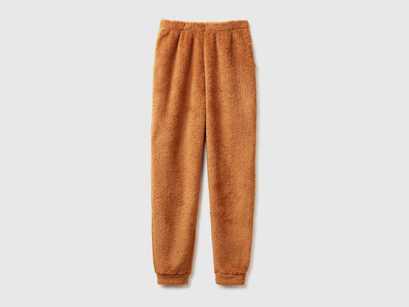 Joggers in pelliccia sintetica