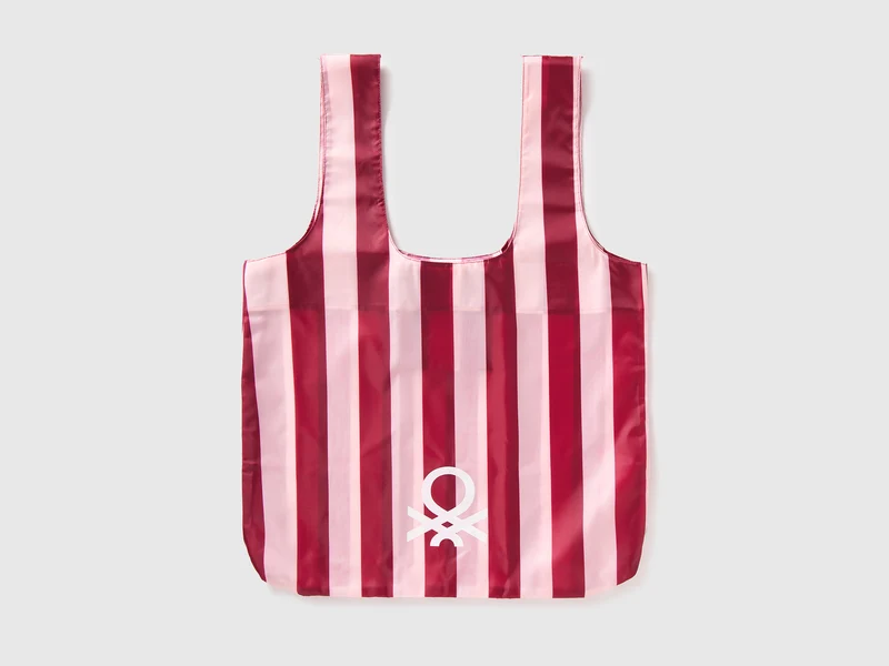 Tote Bag a righe rosa e rosse