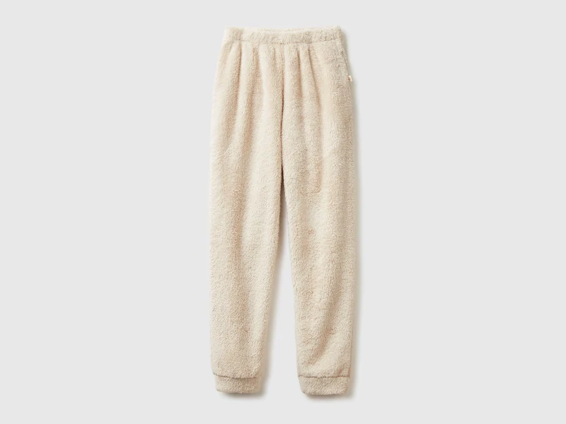 Joggers in pelliccia sintetica