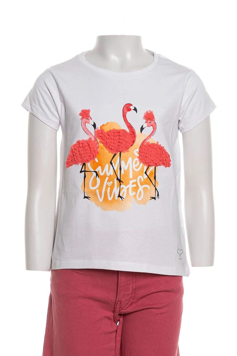 T Shirt Sarabanda Summer Vibes Da Bambina Bianca