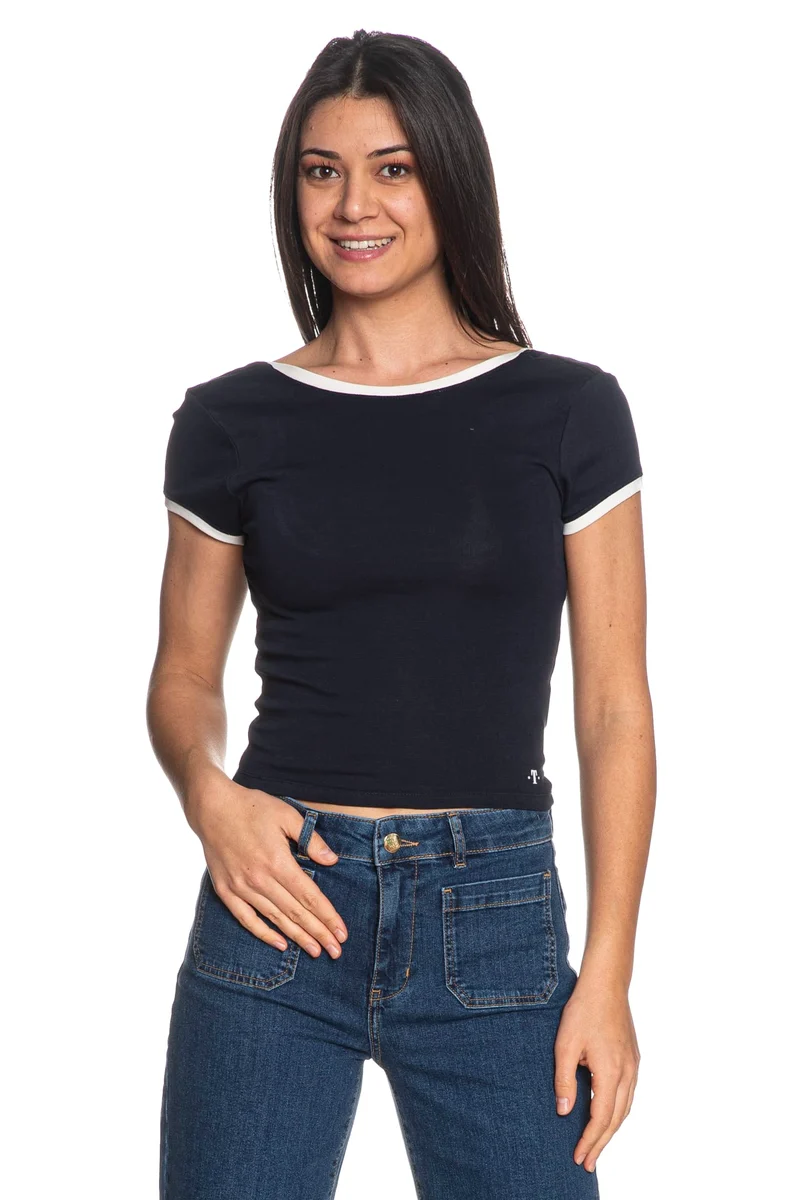 T Shirt Tiffosi Teens Semedo Da Donna Blu Navy