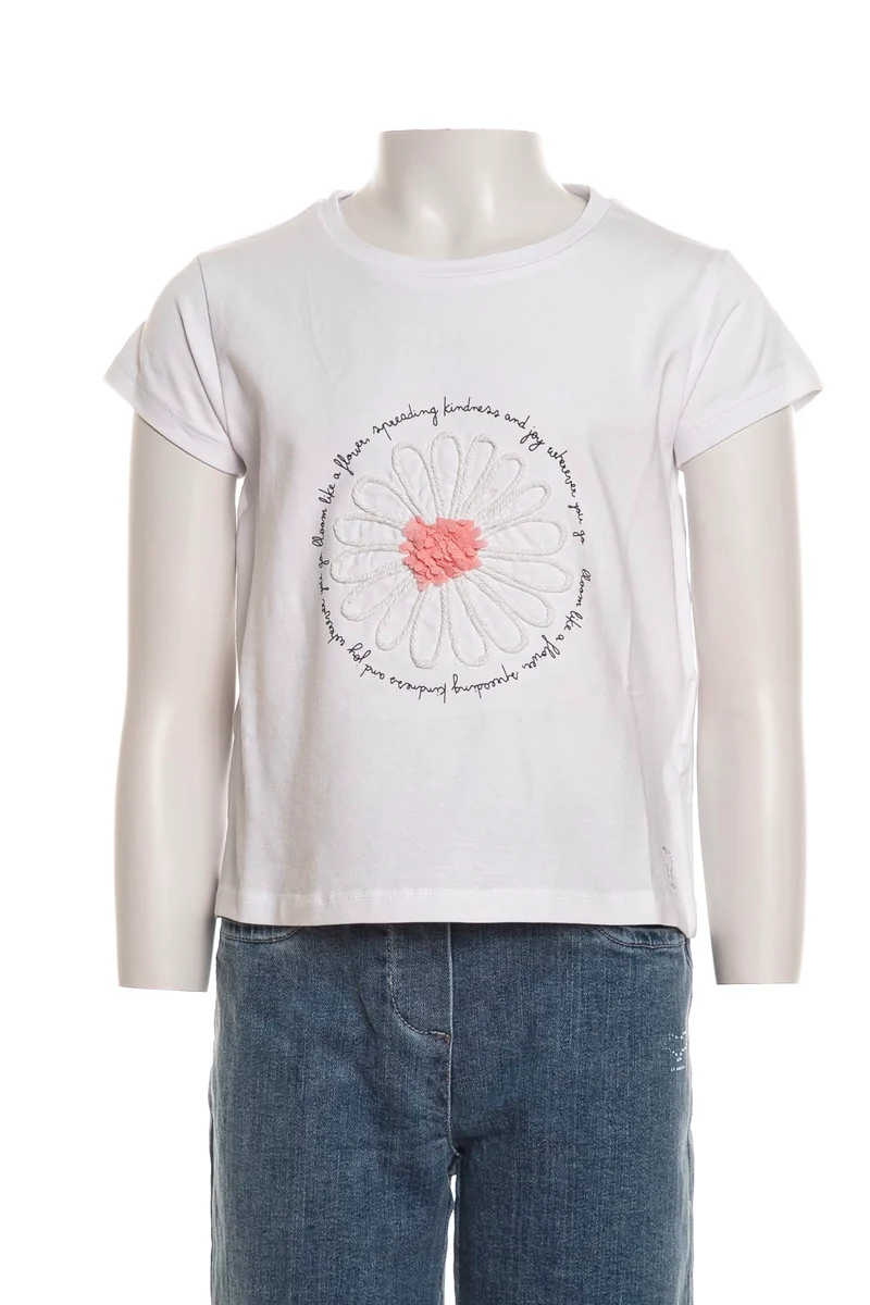 T Shirt Sarabanda Like A Flower Da Bambina Bianca