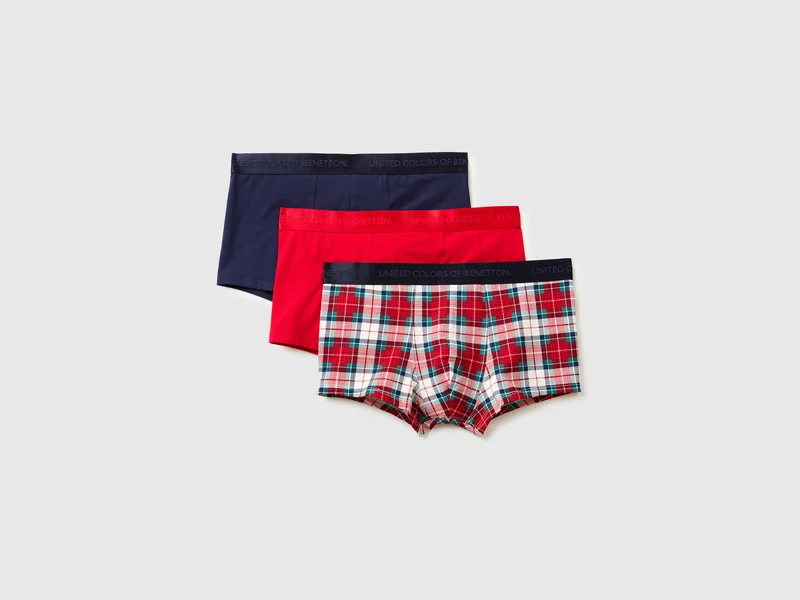 Tre boxer natalizi in cotone stretch