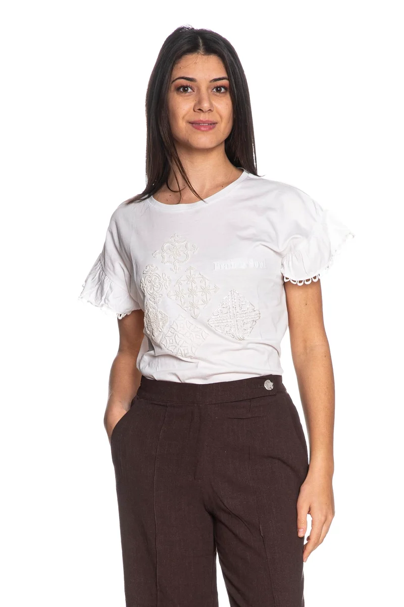 T Shirt Tiffosi Noemia Da Donna Bianca