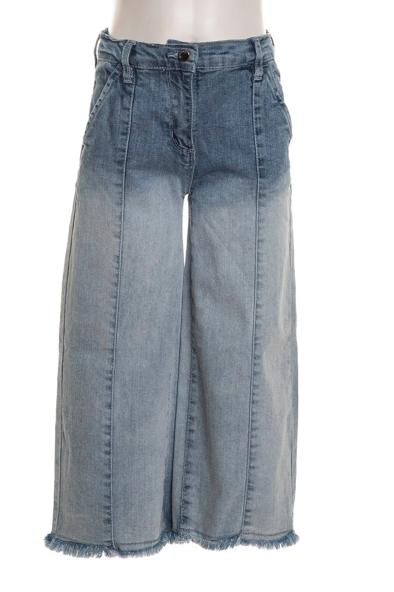 Jeans Sarabanda Wd Leg Da Bambina Denim Degradè Medio E Light Blu