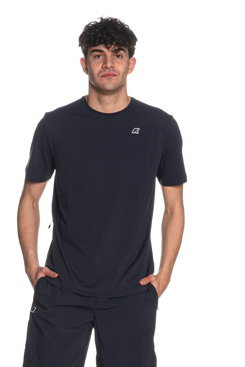 T Shirt K-Way Sergine Travel Da Uomo Blu Navy