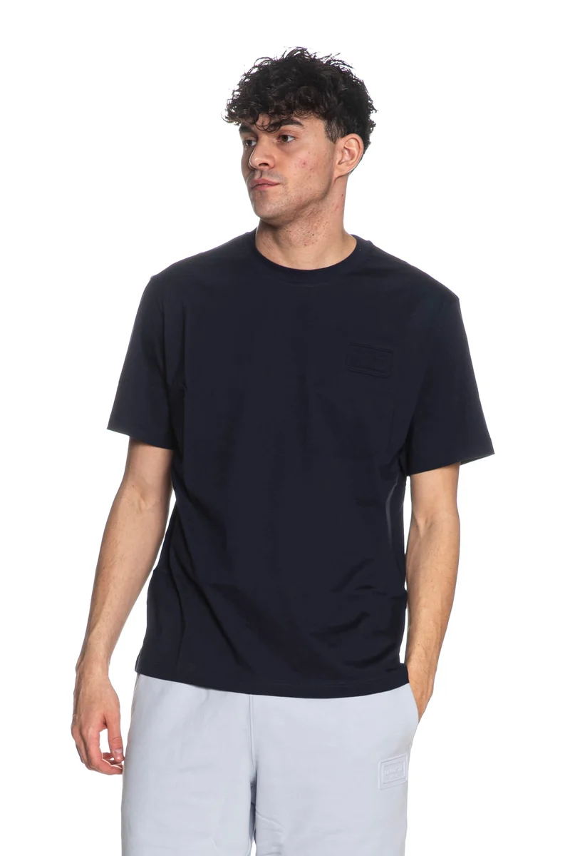 T Shirt Lacoste Shorts Tee Da Uomo Blu Marina