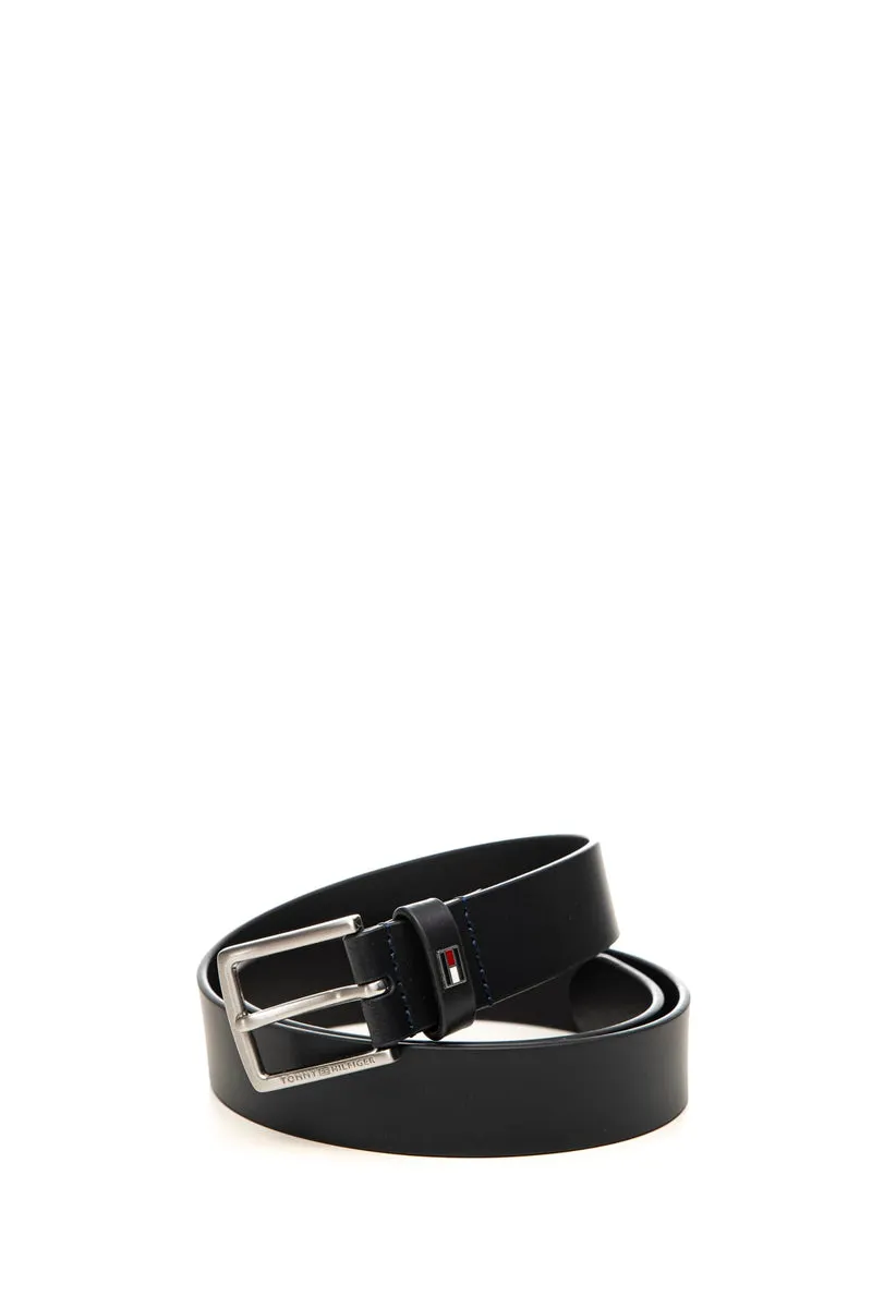 Cintura Tommy Hilfiger Kids Leather Belt 3.0 Da Bambino Blu Spazio In Pelle