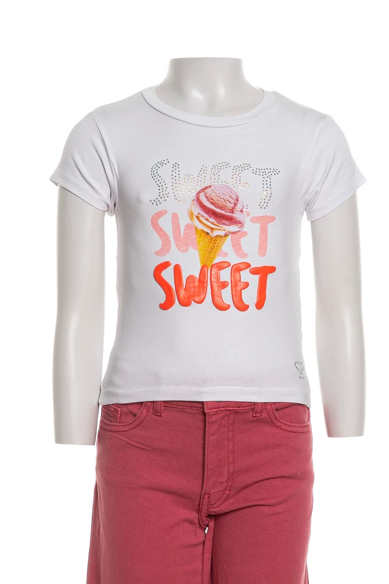 T Shirt Sarabanda Sweat Summer Da Bambina Bianca