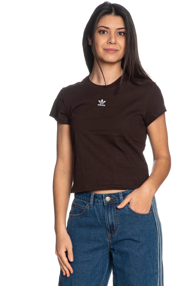 T Shirt Adidas Ess Sl Tee Br Da Donna Marrone Cioccolato