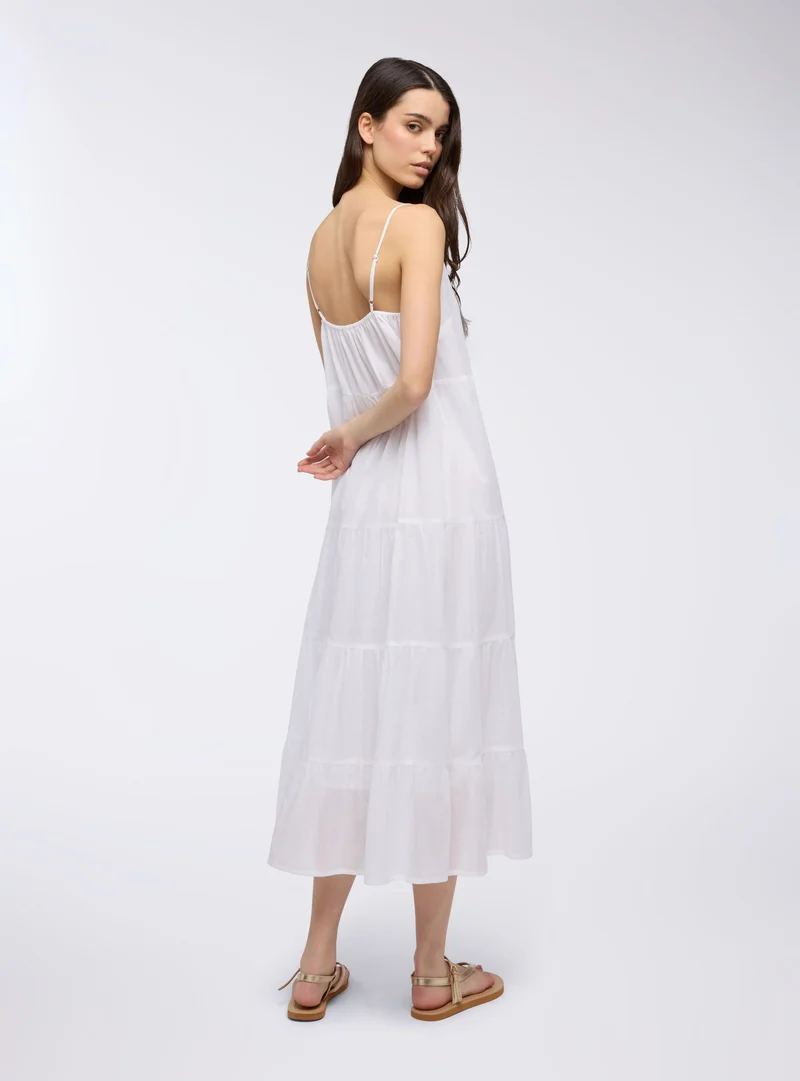 Vestito lungo chemisier in cotone